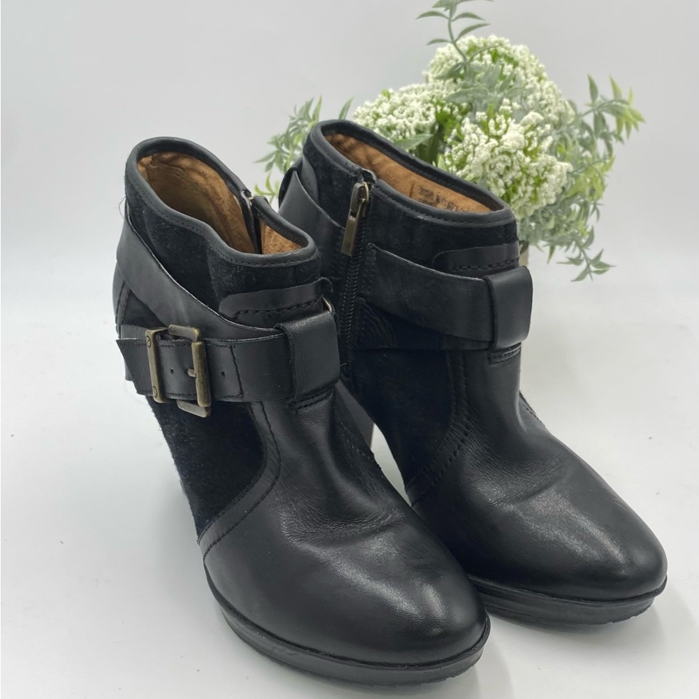 Womens Clarks Lida Dallas Block Heel Ankle Boots, Black Leather/suede Sz 9M - Picture 3 of 14